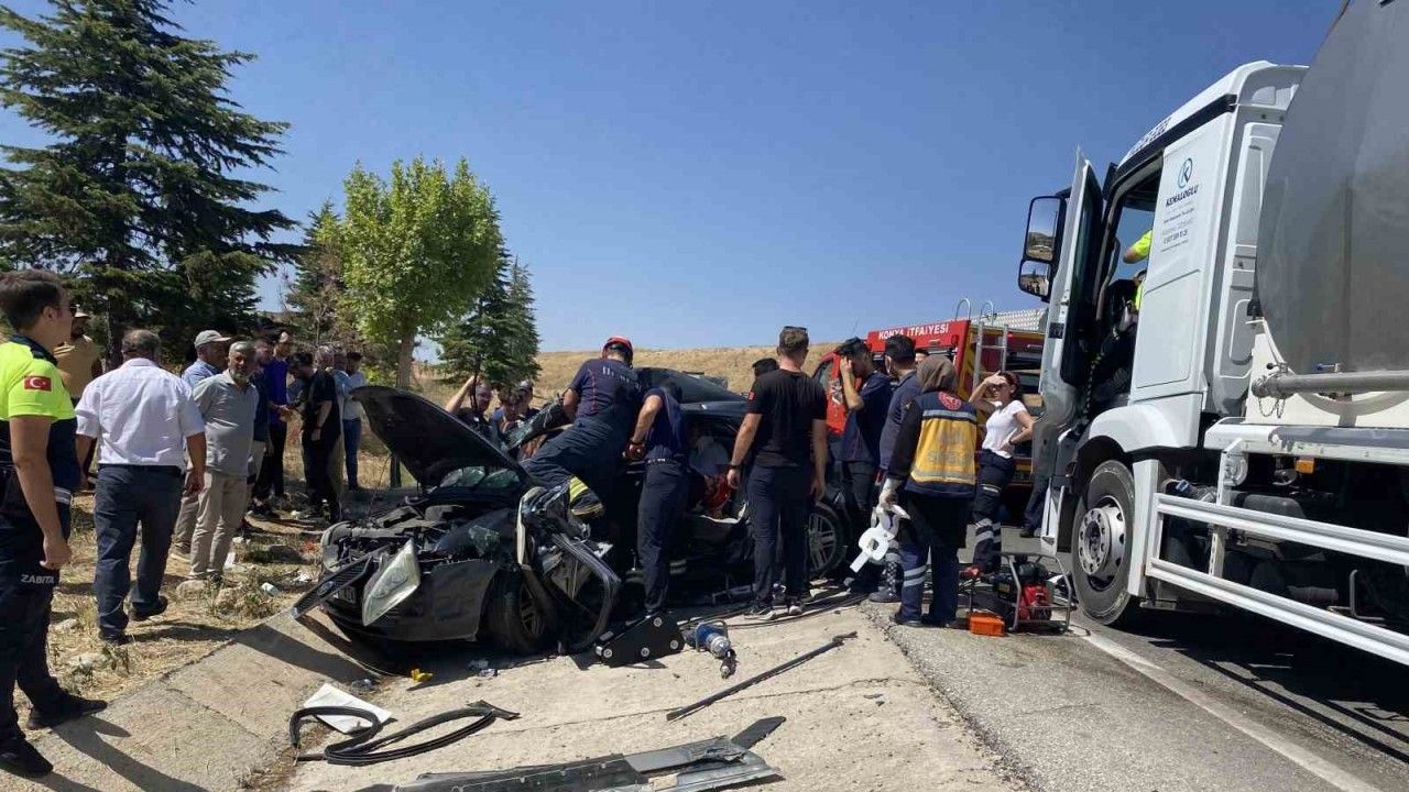 Konya'da cenaze dönüş yolunda kaza: 1 ölü, 3 yaralı