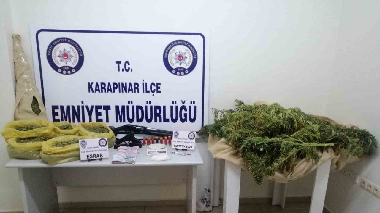 Konya’da uyuşturucu tacirlerine operasyon: 1 gözaltı