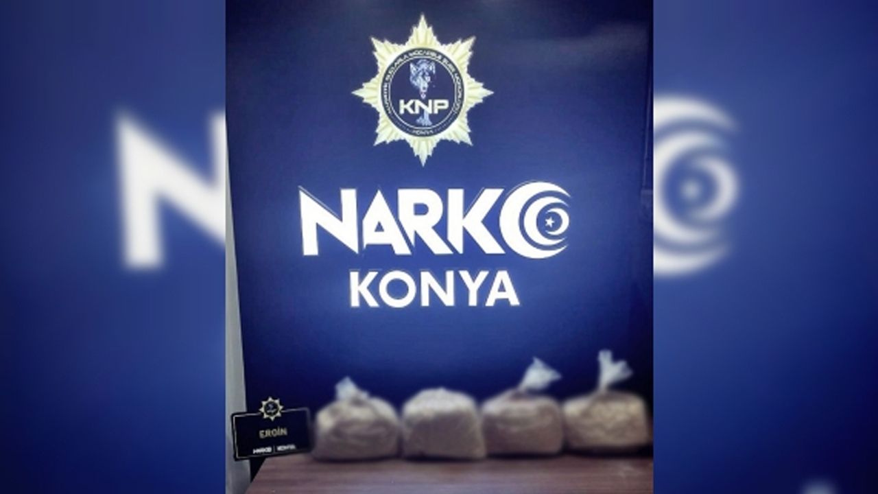 Konya'da zehir tacirlerine operasyon!  20 kilo eroin ve uyuşturucu madde ele geçirildi