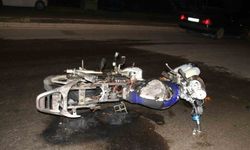 Konya’da seyir halindeki motosiklet yandı